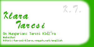 klara tarcsi business card